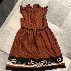 Janie and Jack Brown Dress with Black Trim